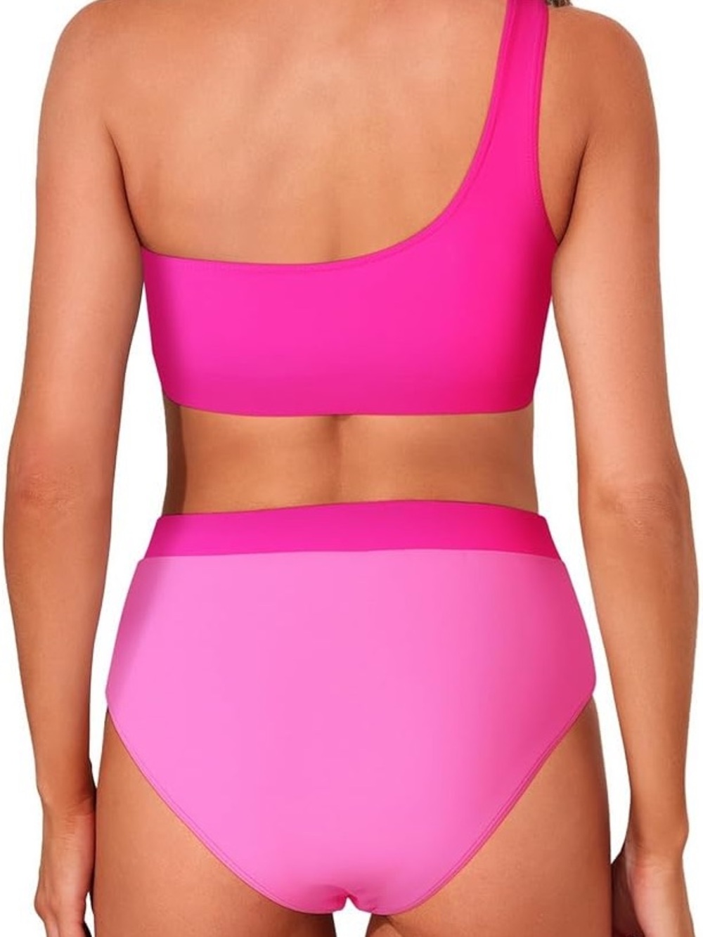 Set Pink One-Shoulder High-Waist Swim 💕 - Picture 7 of 14